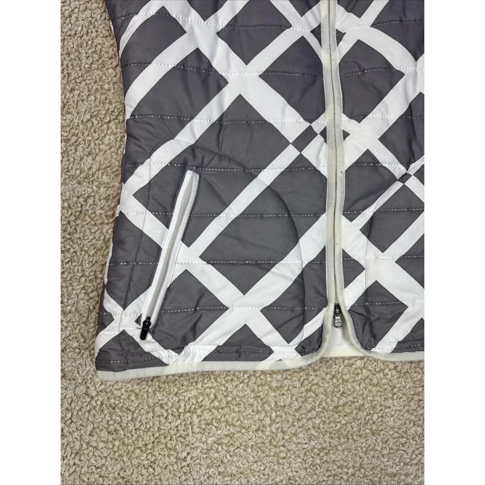 Nike Golf Tour Performance Full Zip Vest Light Weight Gray White Womens M 483713